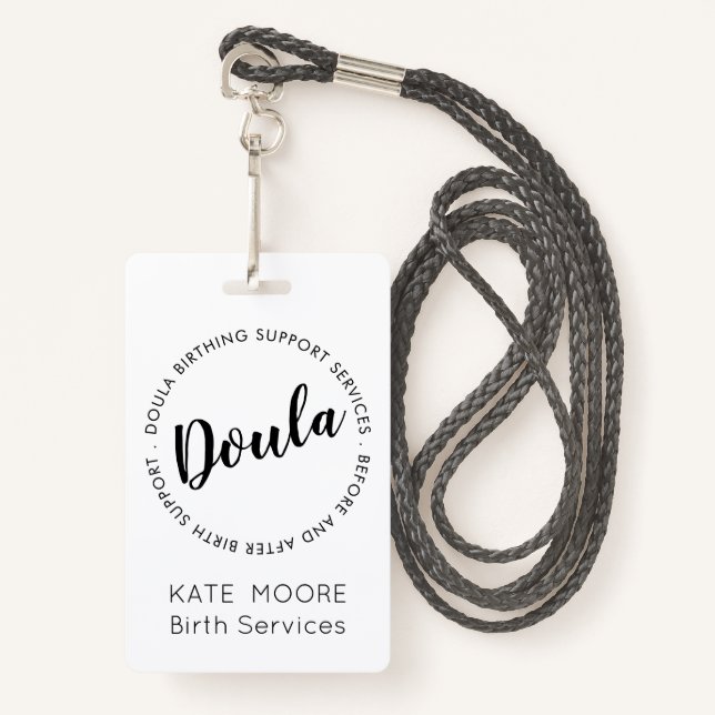 Baby Doula Birth Coach Midwife Badge ID Badge (Front with Lanyard)