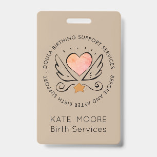 Baby Doula Birth Coach Midwife ID Badge