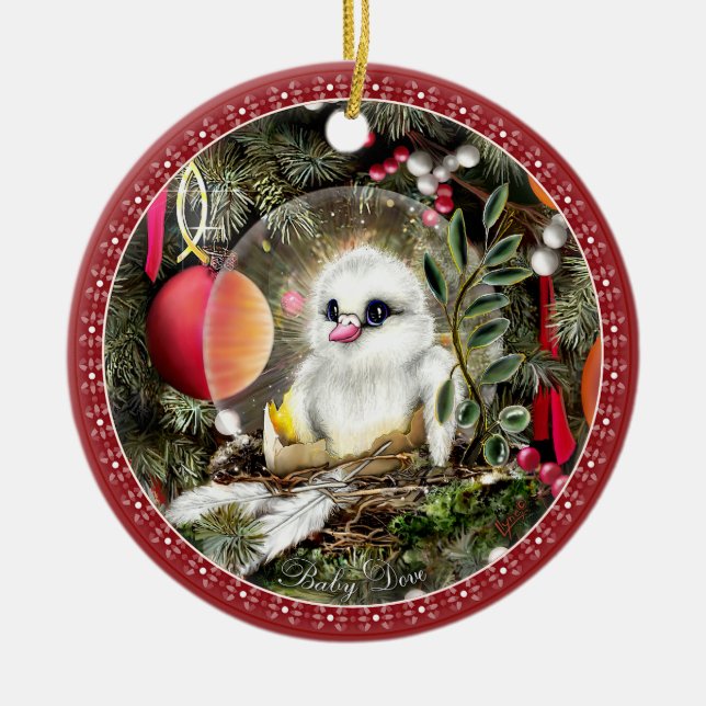 Baby Dove Ceramic Ornament (Front)