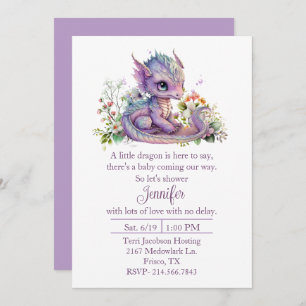 Baby Dragon Baby Shower Invitation
