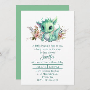 Baby Dragon Baby Shower Invitation
