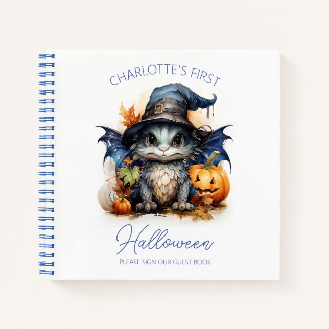 Baby Dragon Baby's First Halloween Guest Book (Front)
