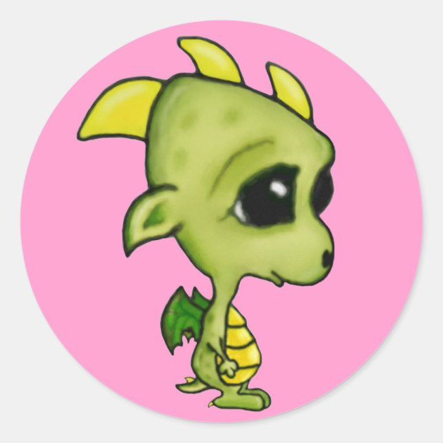 Baby Dragon Classic Round Sticker (Front)