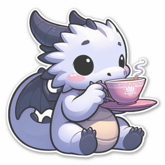 Baby Dragon drinking tea (Front)