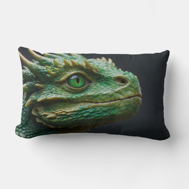 Baby Dragon Fantasy Art Lumbar Cushion (Front)