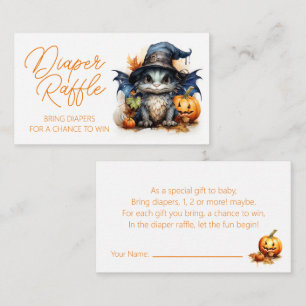 Baby Dragon Halloween Baby Shower Diaper Raffle Enclosure Card