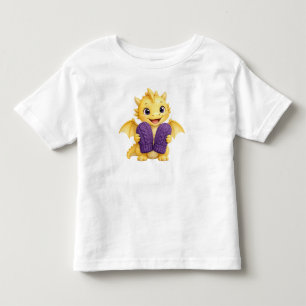 Baby Dragon Holding Mittens Watercolor Nursery Art Toddler T-Shirt
