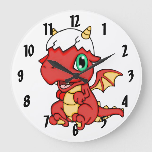 Baby Dragon Large Clock (Front)