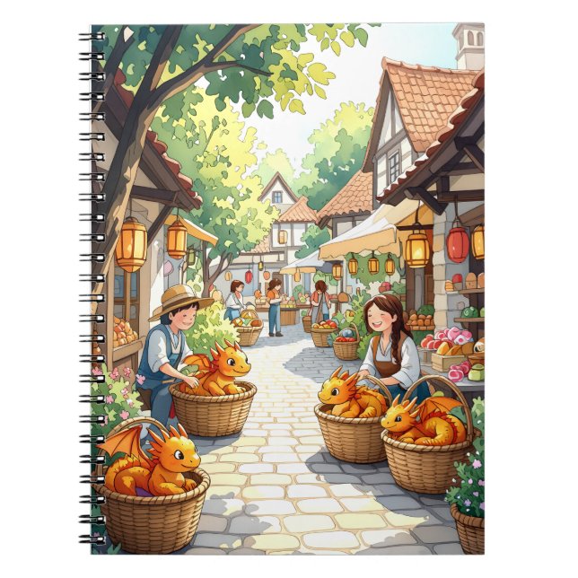 Baby Dragon Market Adventure Notebook (Front)