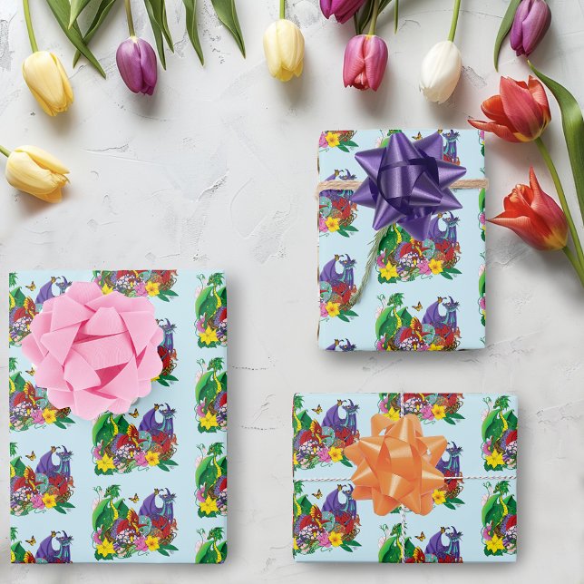 Baby Dragon Nest Fantasy Wrapping Paper Sheet (Creator Uploaded)