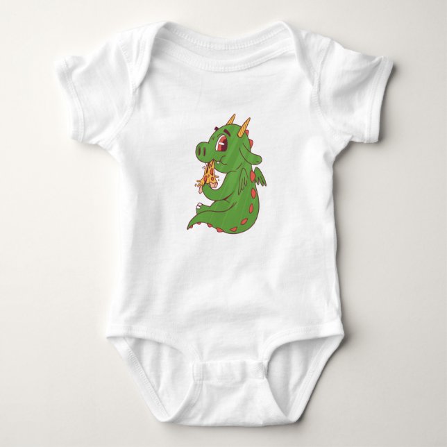Baby Dragon Pizza Bodysuit (Front)