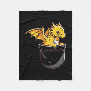 Baby Dragon Pocket Cute Fantasy Mythical Kids Men Fleece Blanket
