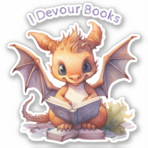  *~* Baby Dragon READING  - I DEVOUR BOOKS AP88