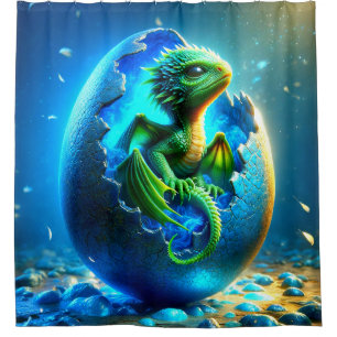 Baby Dragon Shower Curtain