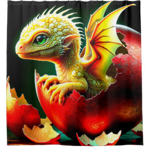 Baby Dragon Shower Curtain