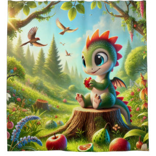 Baby Dragon Shower Curtain