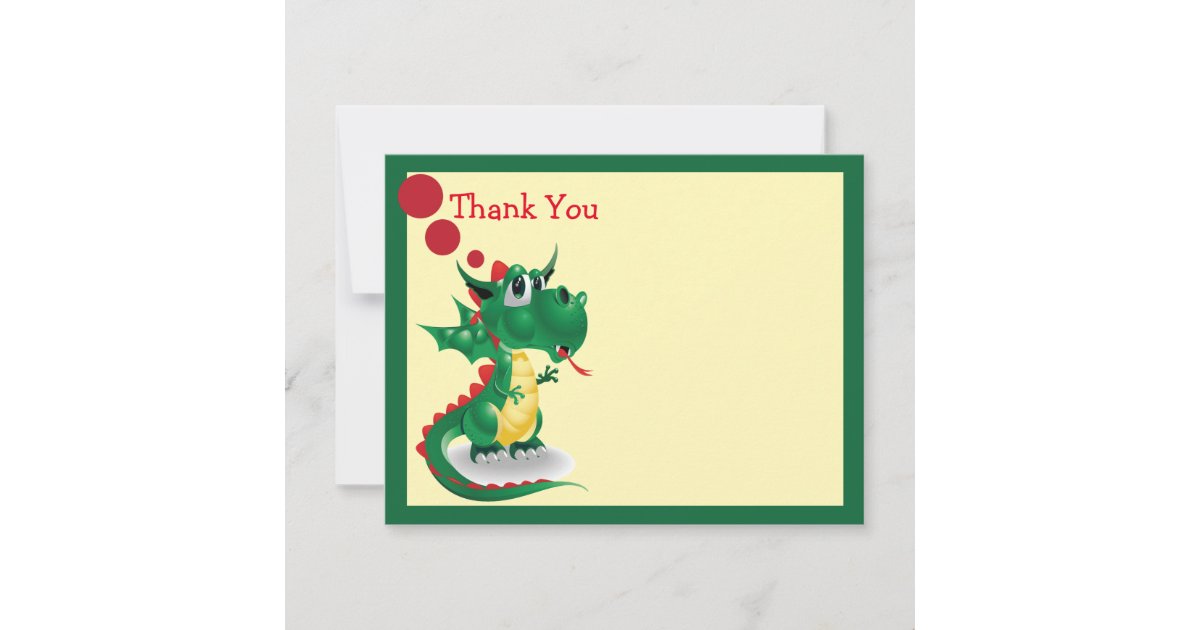 Baby Dragon Thank You Card | Zazzle