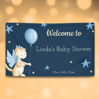 Baby Dragon Welcome to Baby Shower Navy Blue
