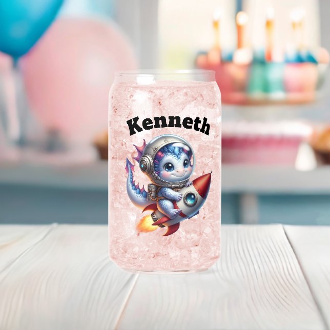 Baby dragons exploring the stars can glass (Insitu (Baby Shower))