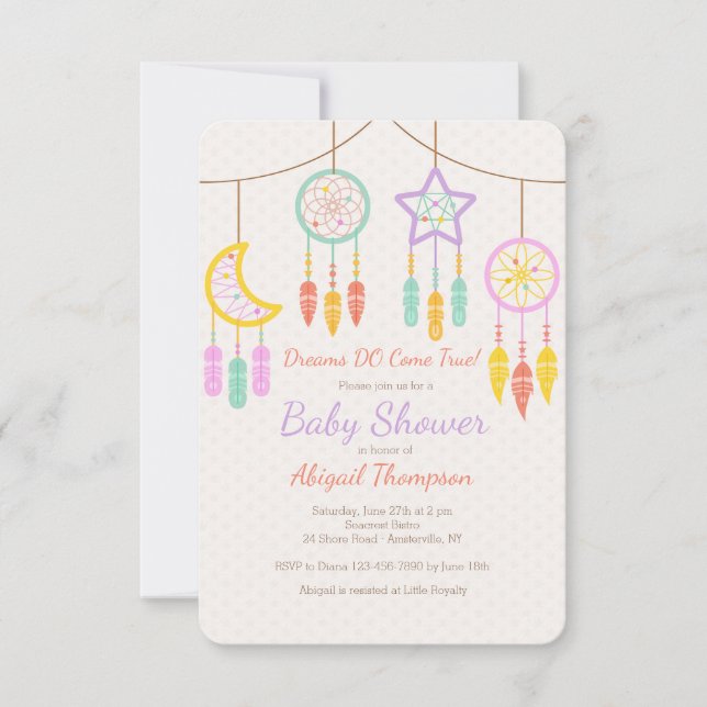 Baby Dreamcatcher Invitation (Front)