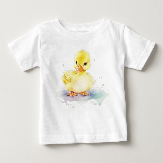 Baby Duck 2 Watercolor  Baby T-Shirt (Front)