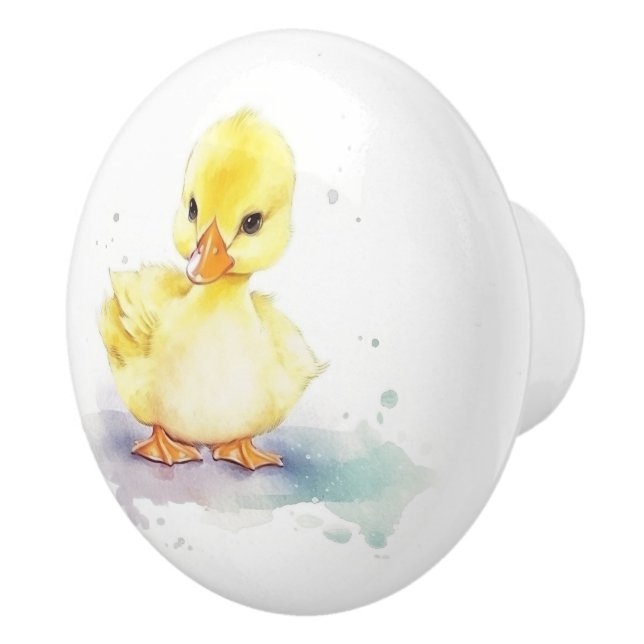 Baby Duck 2 Watercolor Ceramic Knob (Right)