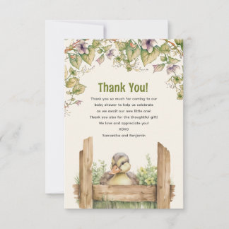Baby Duck baby shower Thank You Card