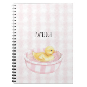 Baby Duck in Pink Pool  Notebook