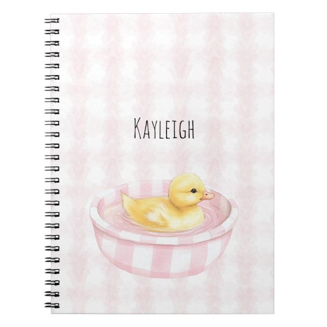 Baby Duck in Pink Pool  Notebook (Front)
