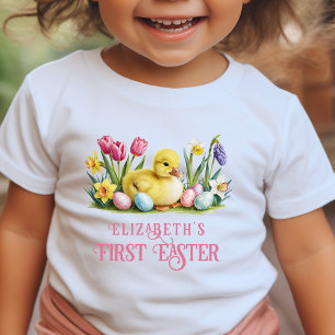 Baby Duck Personalised First Easter White T-Shirt