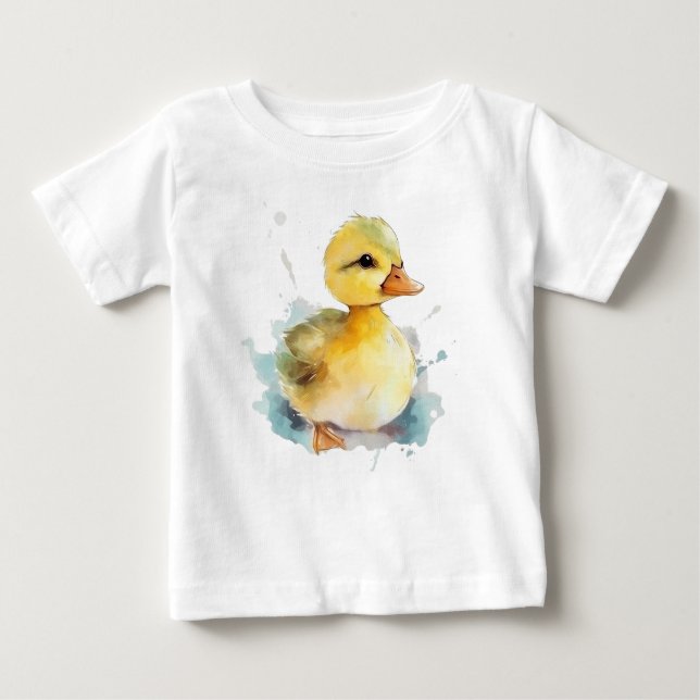 Baby Duck Watercolor  Baby T-Shirt (Front)