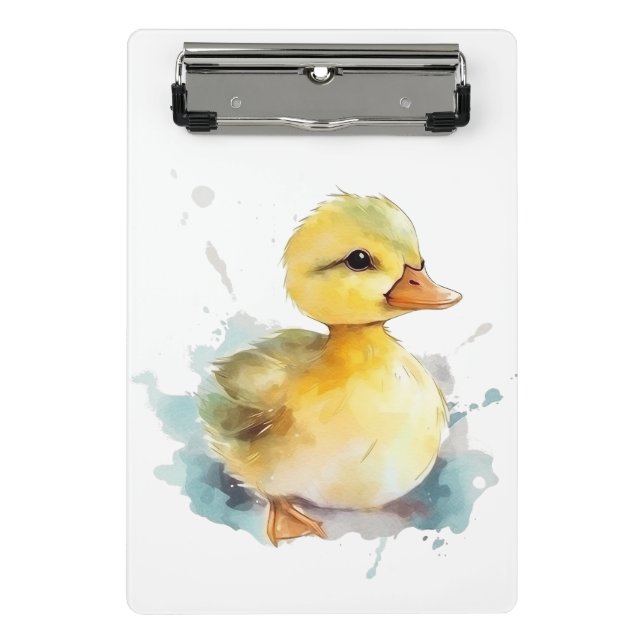 Baby Duck Watercolor Mini Clipboard (Front)