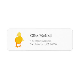 Baby Duckling Return Address Label