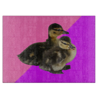 Baby Ducks on Pink Raspberry and Purple Sorbet Cutting Board