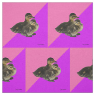 Baby Ducks on Pink Raspberry and Purple Sorbet Fabric