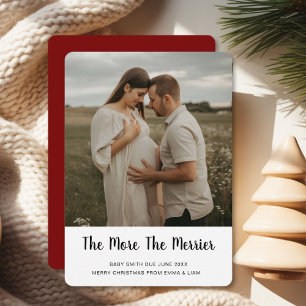 Baby Due Christmas Greeting photo Card