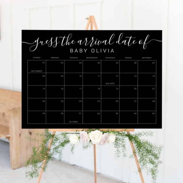 Baby Due Date Calendar Sign Guess the BirthdayGame (Baby Due Date Calendar Sign Guess the BirthdayGame)