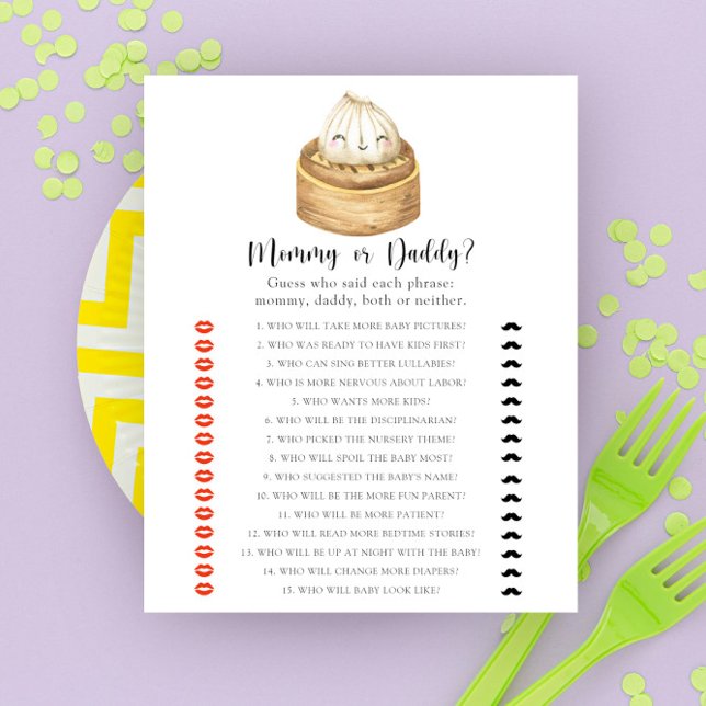 Baby Dumpling Mummy or daddy baby shower game (Creator Uploaded)