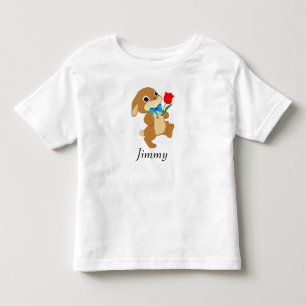 Baby Easter Bunny with Red Rose Toddler T-Shirt