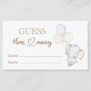 Baby Elegant Baby Shower Guess How Many  Enclosure Card