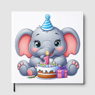 Baby Elephant 1st Birthday Guest Book