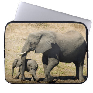 Baby Elephant And Mother Laptop Sleeve