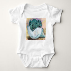 Baby Elephant Baby Bodysuit - I Love You Mum