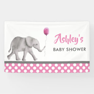 Baby Elephant Baby Shower Banner, Welcome Sign