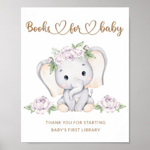 Baby elephant baby shower books for baby poster