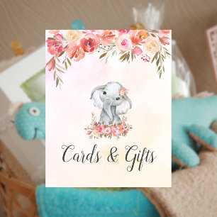 Baby Elephant Baby Shower Cards Gifts Poster