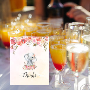 Baby Elephant Baby Shower Drinks Poster