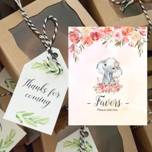 Baby Elephant Baby Shower Favours Poster