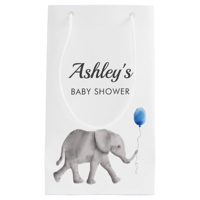 Baby Elephant Baby Shower Gift Bags for Favours (Front)