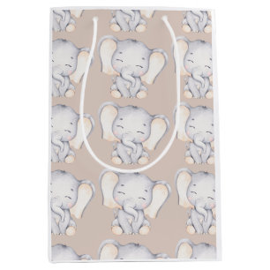 Baby Elephant Baby Shower  Medium Gift Bag